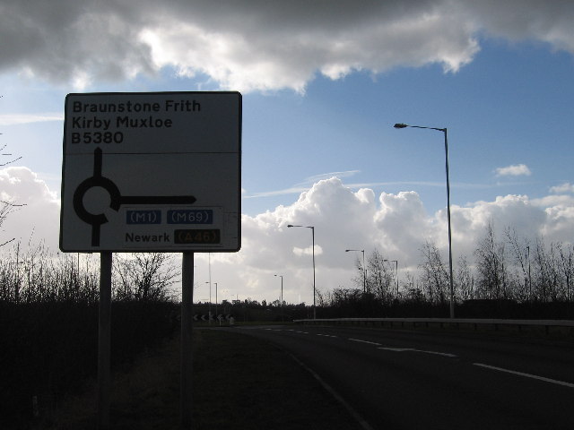 junction B5380 near entry to M1