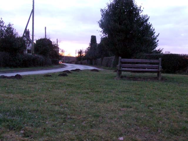 Bench on road junction