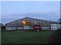 Farm building at dusk