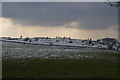 Tumuli on the Mendips on a snowy day