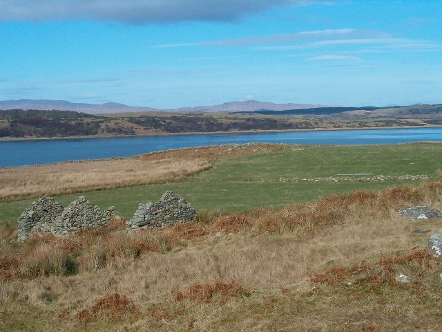 Ruin at Doide, looking across Loch Sween