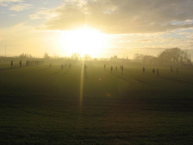 Edge Hill College Football Pitch at Sunset