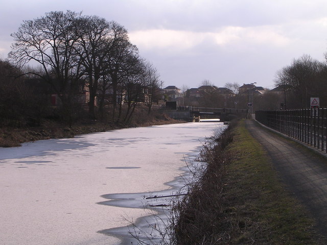 Frozen Forth Clyde Canal near Twechar