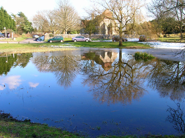 Village pond, Friston © Simon Carey :: Geograph Britain and Ireland