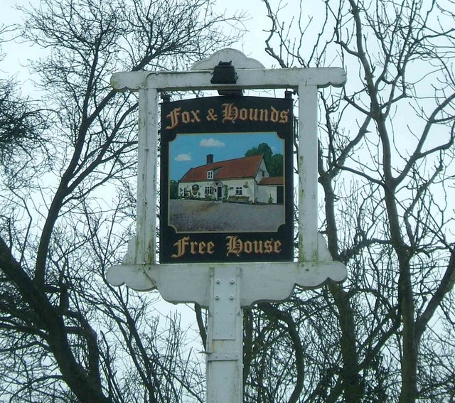 Fox and Hounds pub sign at Gt. Moulton