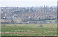 Desborough with its Leisure Centre from field near Rothwell