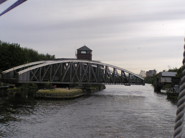 Barton Road Bridge from Manchester Ship Canal