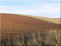 NT5766 : Ploughed field, Newlands. by Richard Webb
