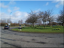 TQ6471 : Roundabout on Wrotham Rd by Glyn Baker
