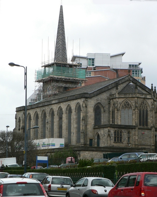St George's and the new Spire, from the east
