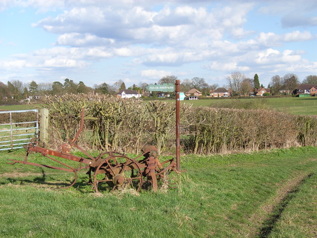 Old plough at Mayhall Farm