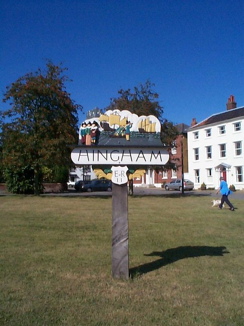 Hingham town sign.
