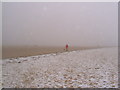 TF7745 : Snow on Brancaster beach by Jane Moysey