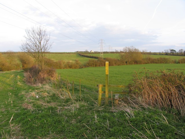 Footpath marker near to Jericho Farm