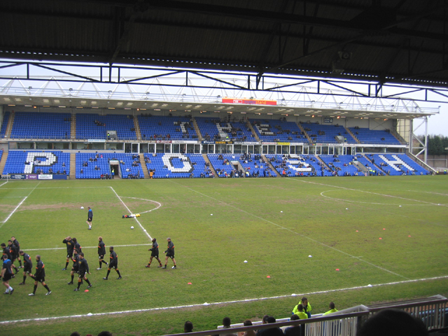 Peterborough United's South Family Stand beginning to fill up