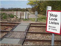 SJ7074 : Footpath Rail Crossing by Ian Warburton