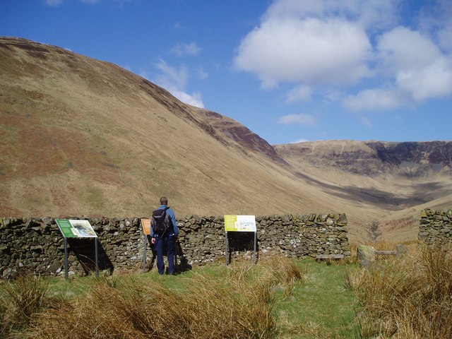 Information boards in Carrifran Valley