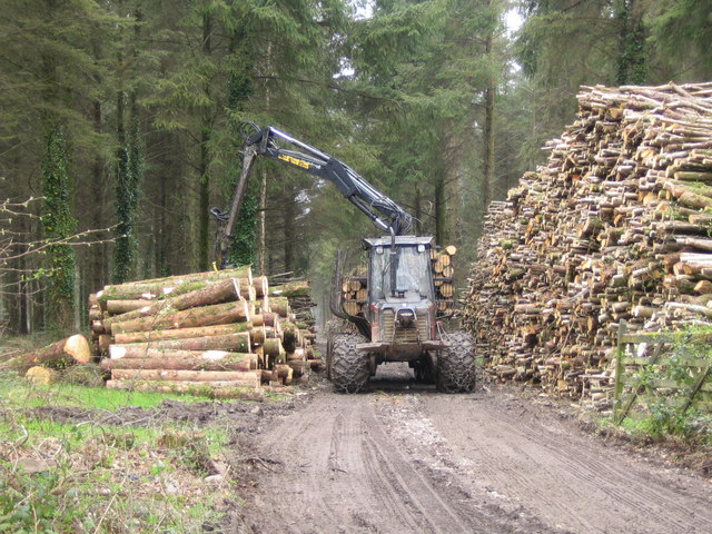 Logging in Moorlands Wood © John Winterbottom :: Geograph Britain and ...