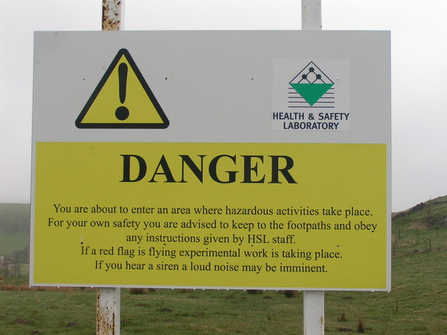 Warning sign, Health and Safety Laboratory