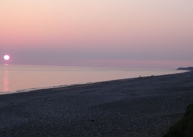 Fishermen on Silecroft Beach at Sunset
