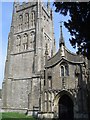 The Church at Mells, in the graveyard are many known graves, Asquith, Bonham-Carter, Knox and Sassoon