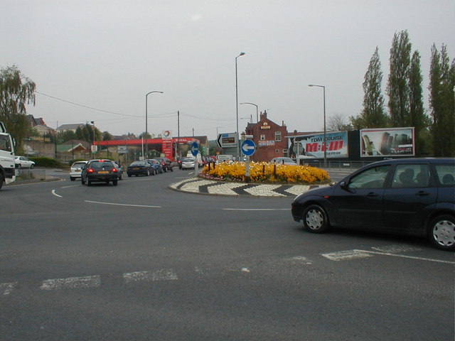 Castle Parade roundabout at Glass Houghton