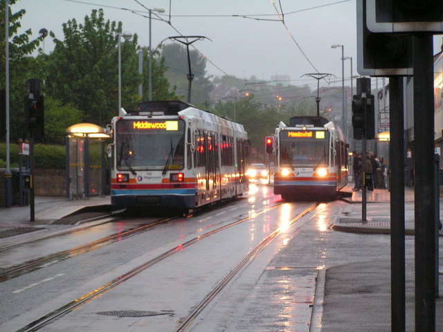 Trams passing on Infirmary Road