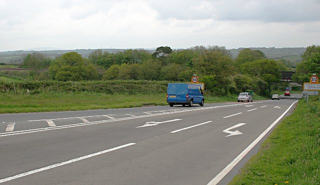 The A38 near Trerulefoot