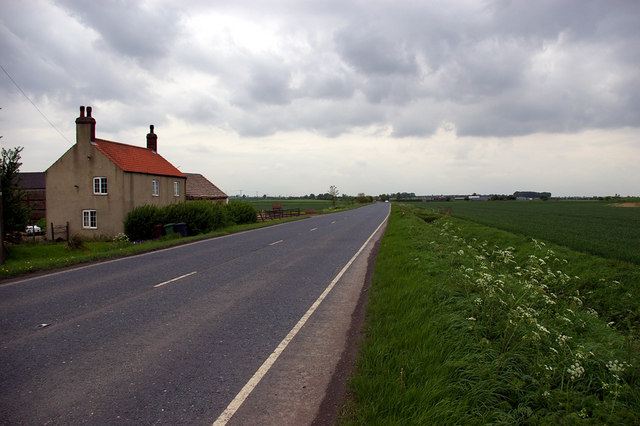 Looking West along the A1077