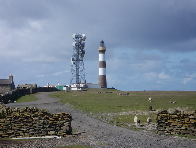North Ronaldsay lighthouse and communications tower