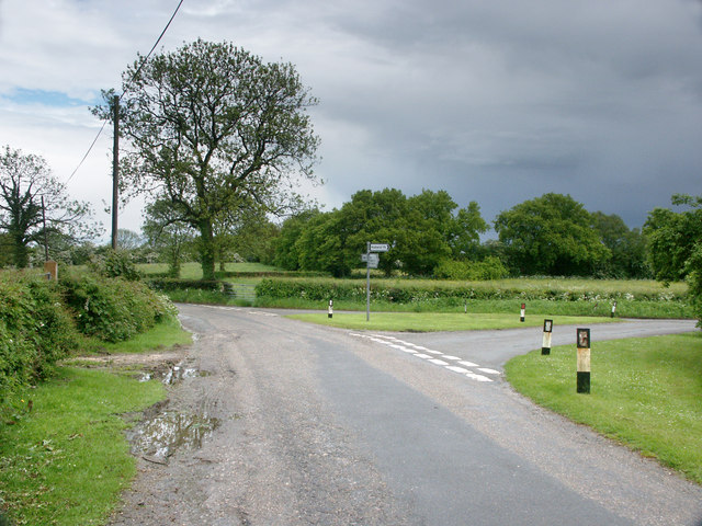 Road junction near Hulland.