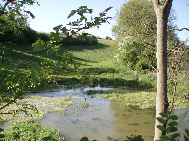 Pond at bottom of dry valley