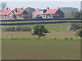 Rural housing across a field, in a heat haze!