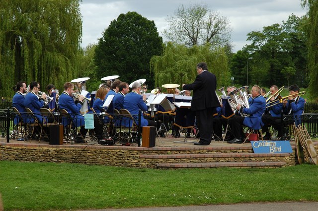 Godalming bandstand complete with band