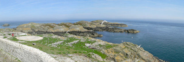 Looking towards Ynys Berchen from the Skerries Lighthouse.