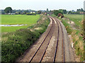SJ5946 : Railway line near Smeaton Wood Farm by Nigel Williams