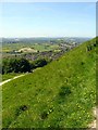 Looking down towards Glastonbury