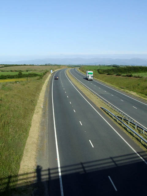 Eastbound carriageway of the A55