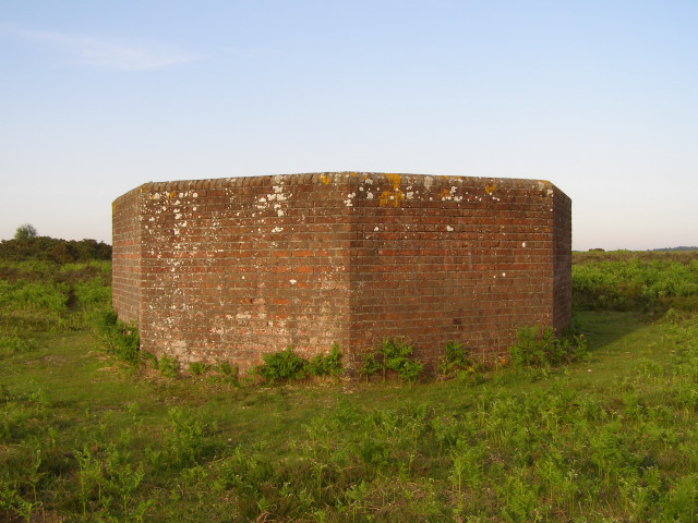 Octagonal brick structure above Chibden Bottom, Ibsley Common, New Forest