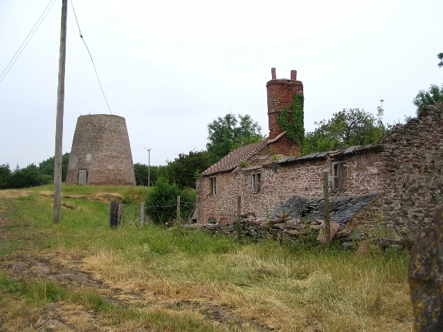 Old windmill and derelict buildings
