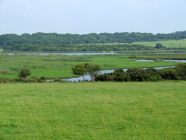 View over fields looking towards Llyn Llywenan