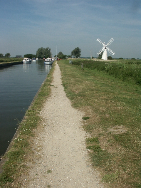 Thurne Dyke and its drainage mill
