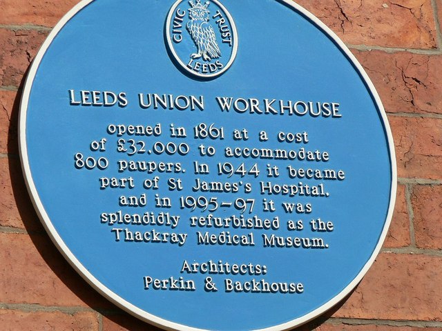 Blue Plaque, Leeds Union Workhouse, Beckett St