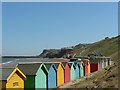 NZ8811 : Beach Huts at Whitby Sands by Rich Tea
