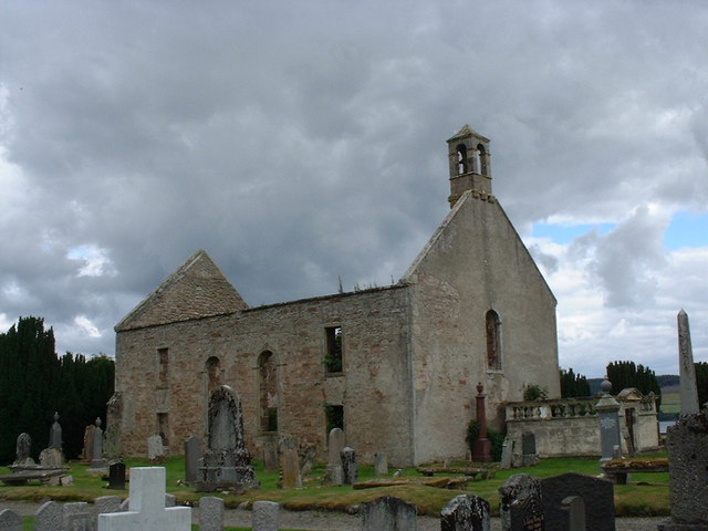 The old church at Kiltearn burial ground