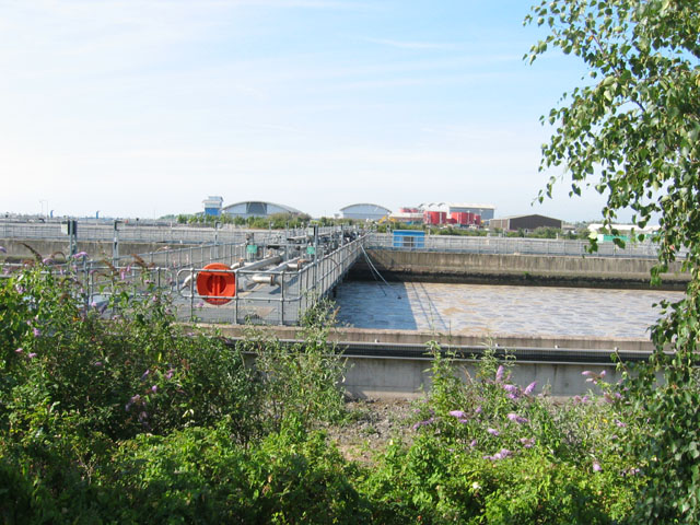Sewage Works on the shoreline at Cardiff