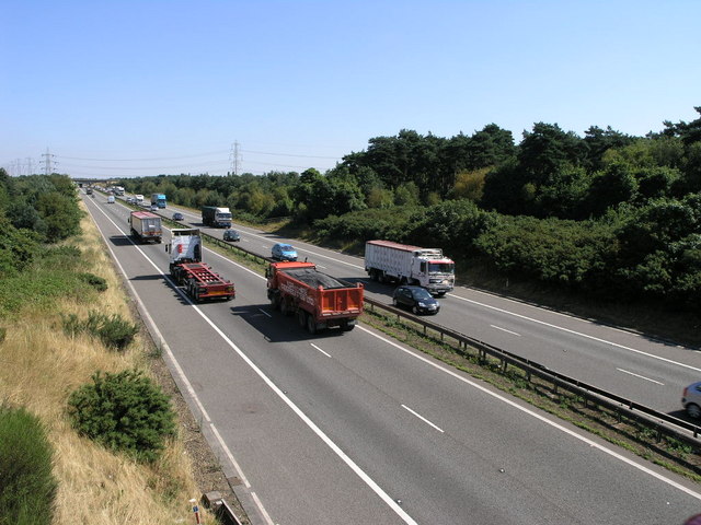 Motorway and Trees © Michael Patterson :: Geograph Britain and Ireland