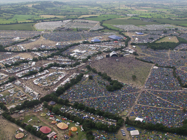 Overhead Glastonbury Festival site (2002)