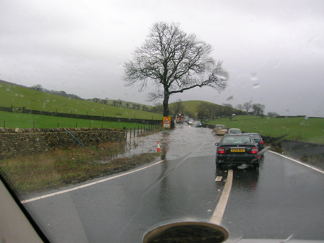 Flooding on the A65 between Gargrave and Skipton