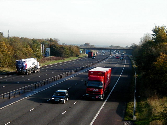 The M4 motorway from Leigh Delamere services